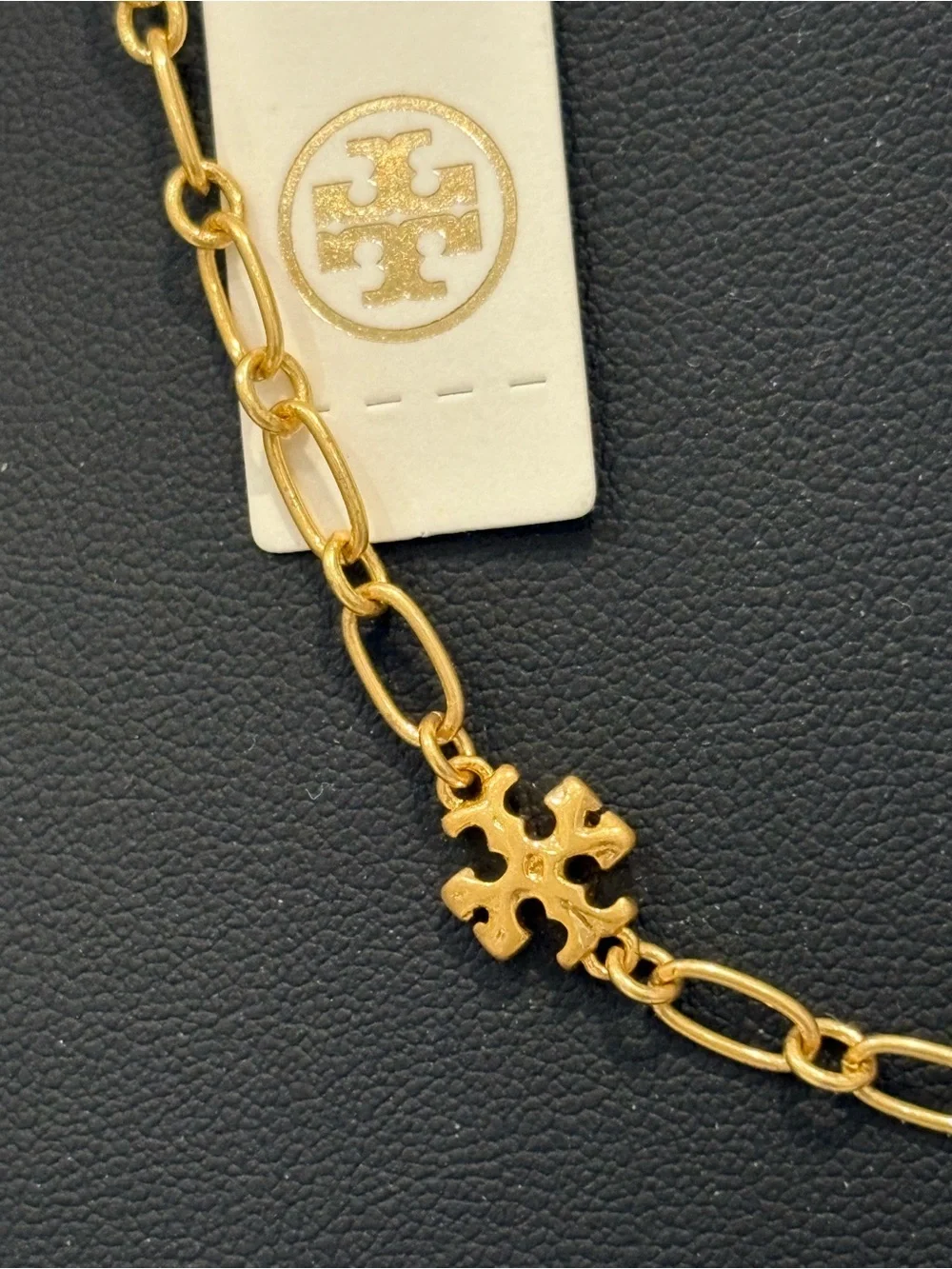 Tory Burch Roxanne Gold Link Logo Necklace